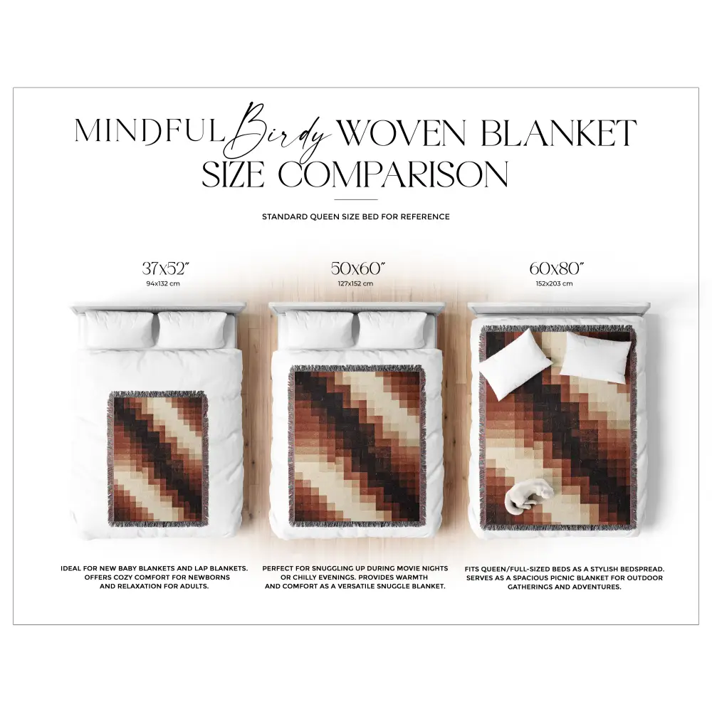 Woven blanket size comparison for Abstract Shapes Personalized Woven Blanket