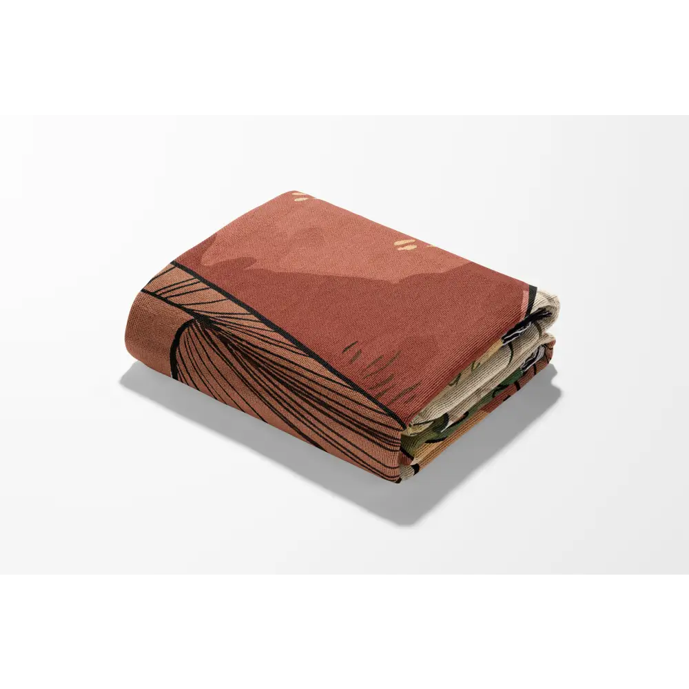 Folded Frog Mushroom Personalized Custom Woven Blanket with vibrant patterns