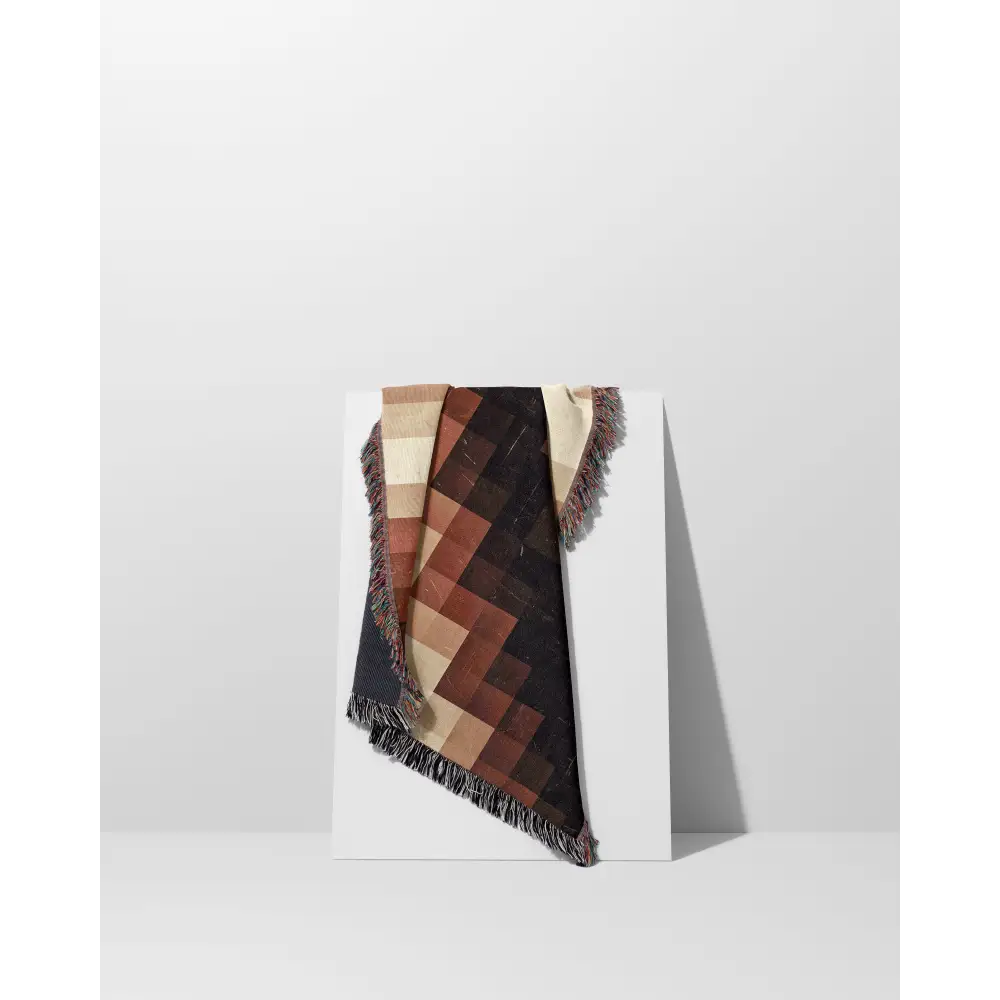Geometric patterned throw blanket with fringe from Abstract Shapes Personalized Woven collection