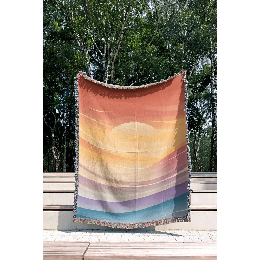 Abstract Sunset Personalized Woven Blanket