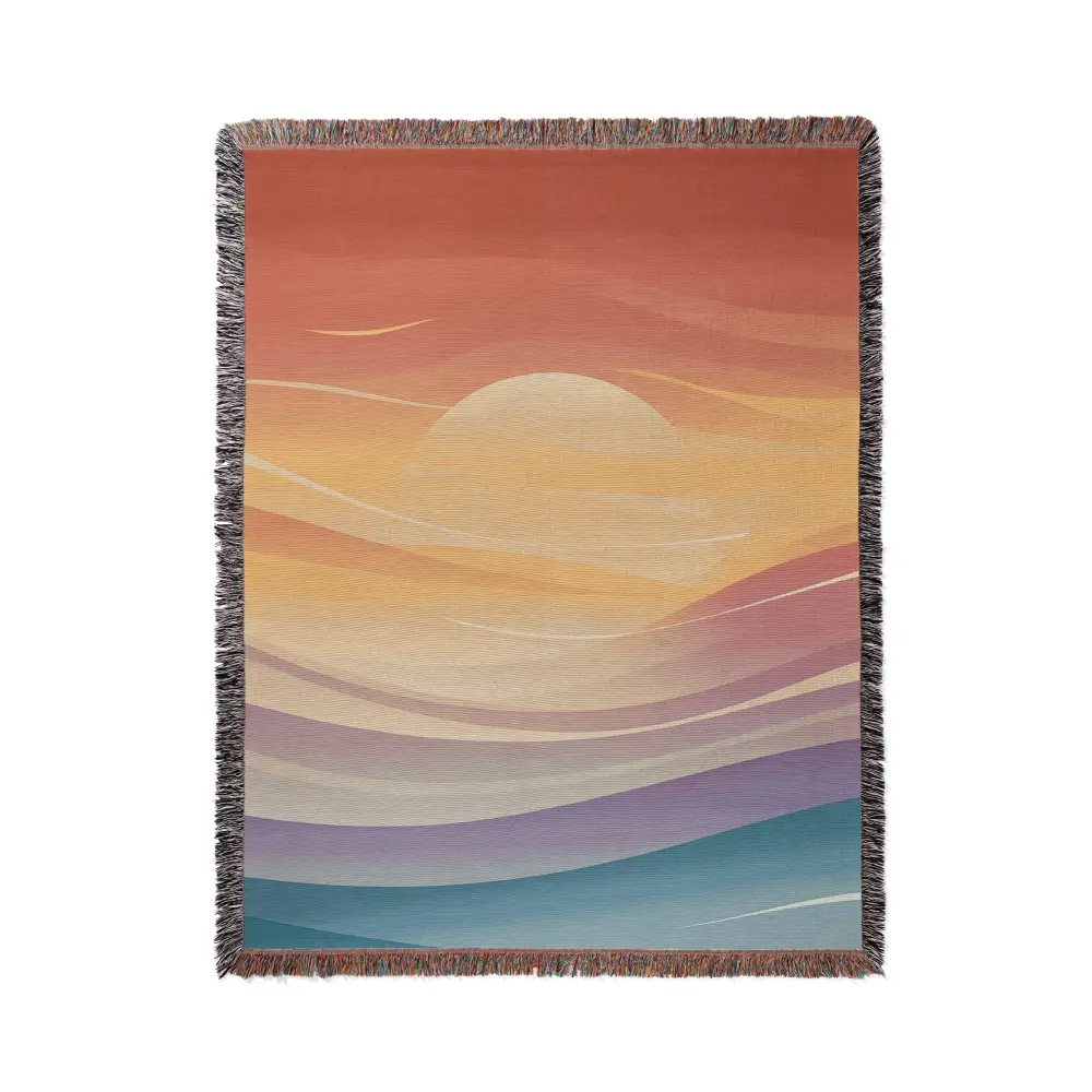 Abstract Sunset Personalized Woven Blanket