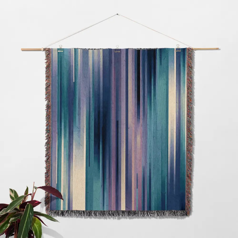 Abstract Vertical Lines Personalized Woven Blanket