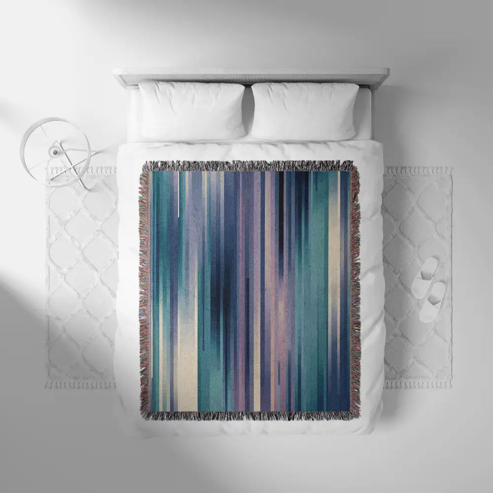 Abstract Vertical Lines Personalized Woven Blanket