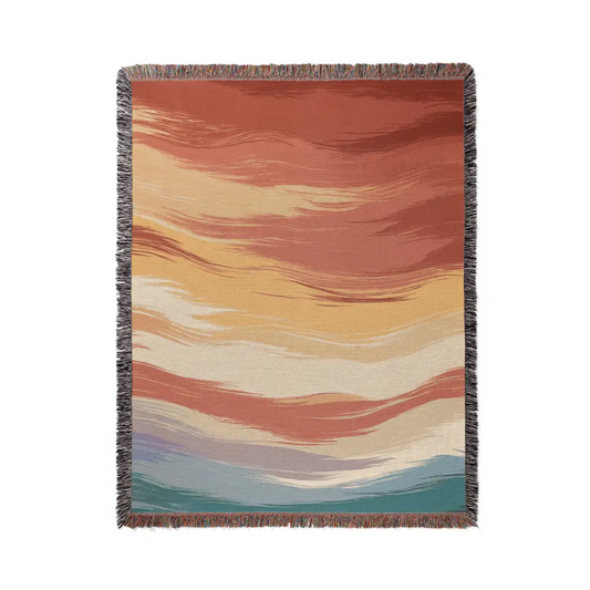 Abstract Waves Personalized Woven Blanket