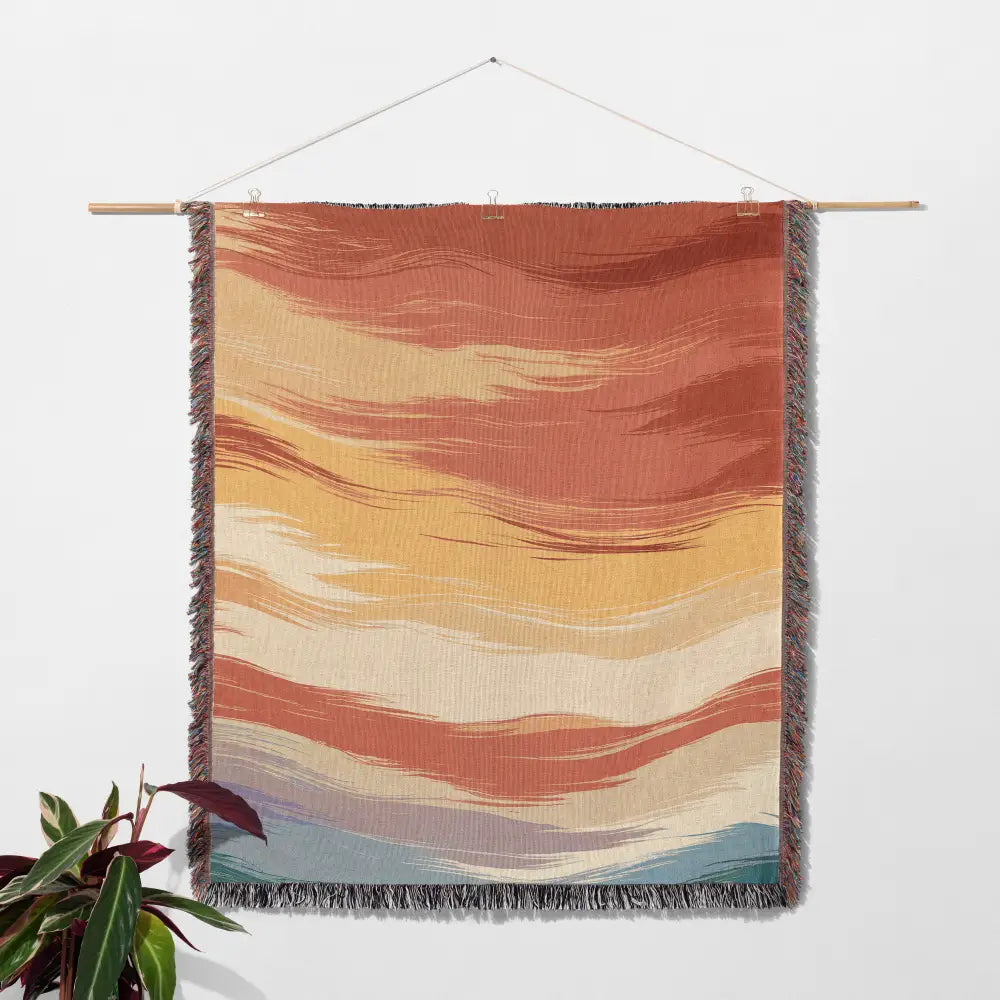 Abstract Waves Personalized Woven Blanket