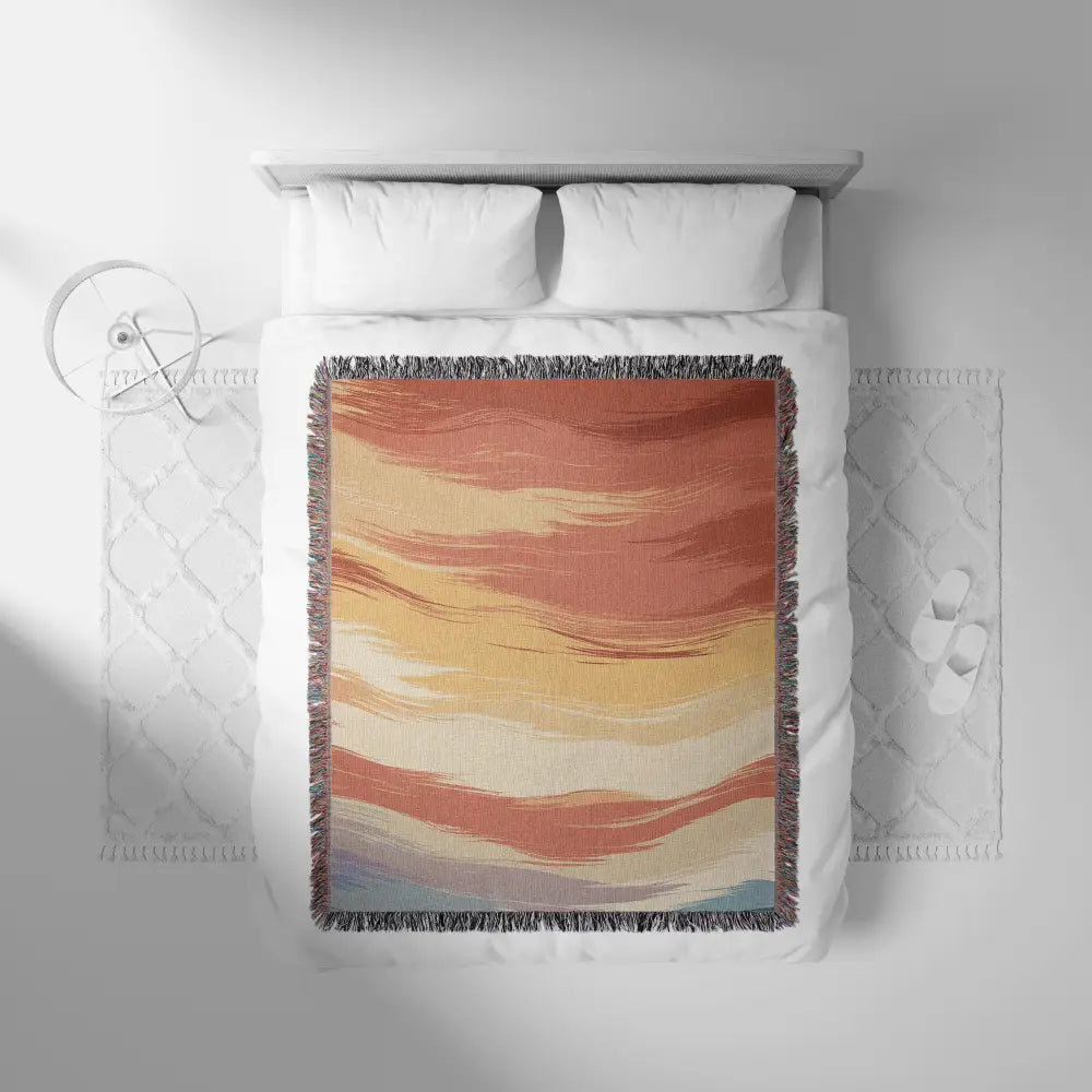 Abstract Waves Personalized Woven Blanket