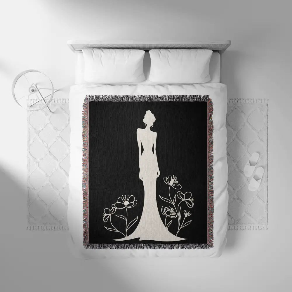 All White Woman Personalized Woven Blanket