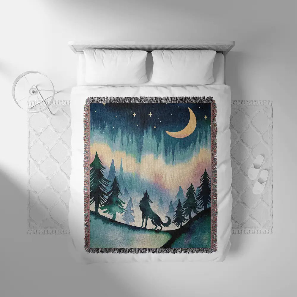 Aurora Night Personalized Woven Blanket