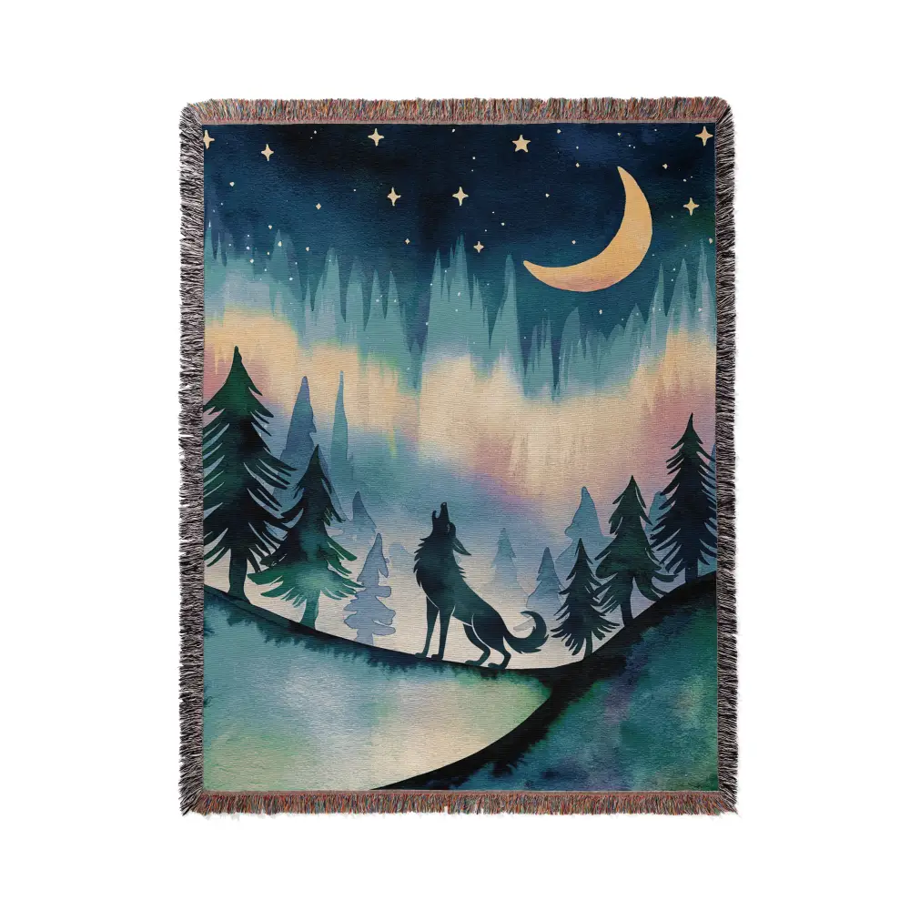 Aurora Night Personalized Woven Blanket