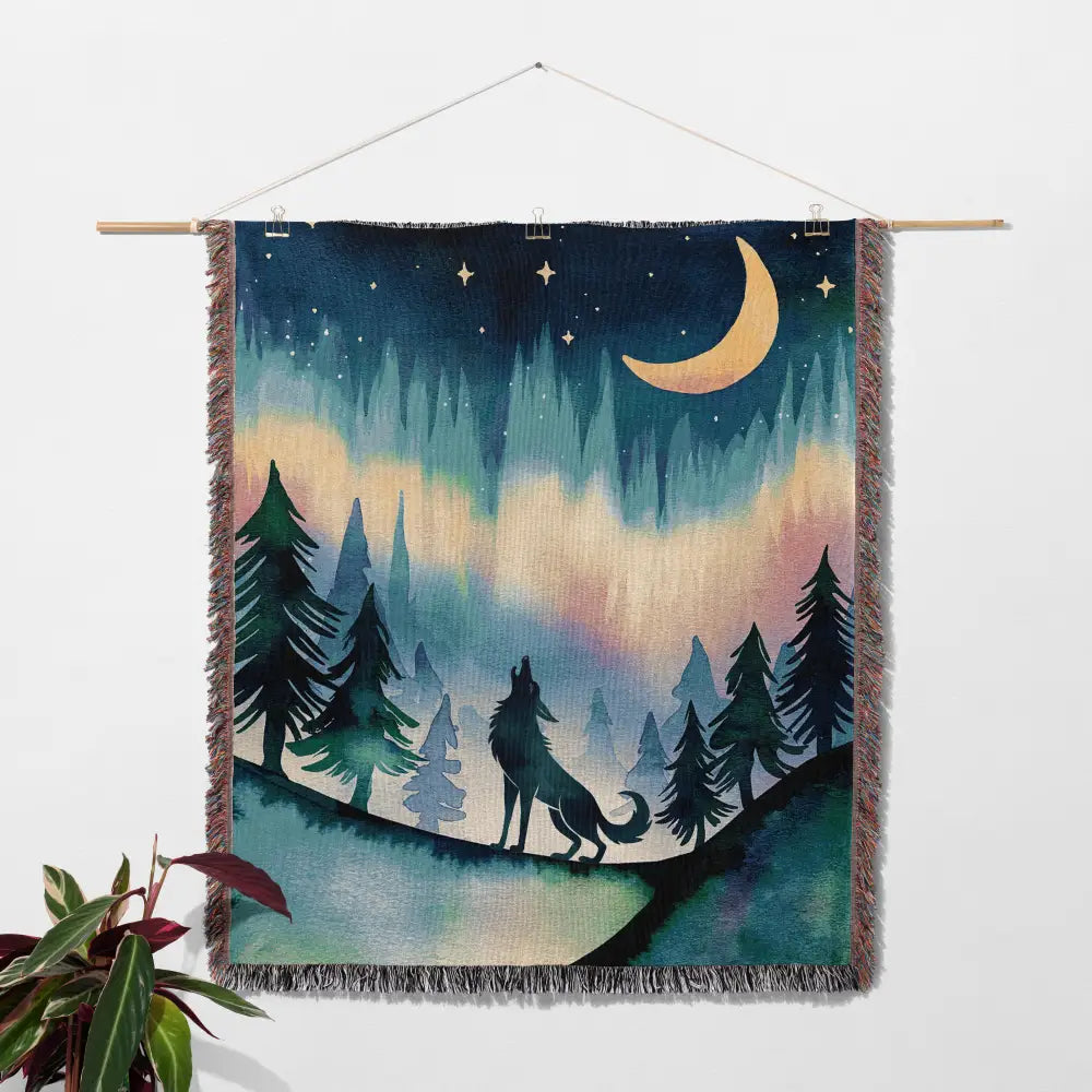 Aurora Night Personalized Woven Blanket