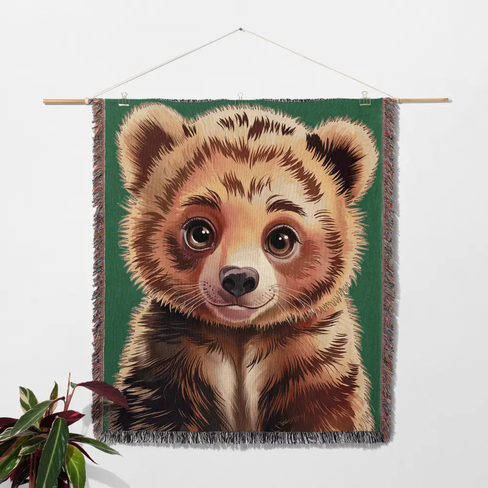 Baby Bear Personalized Woven Blanket