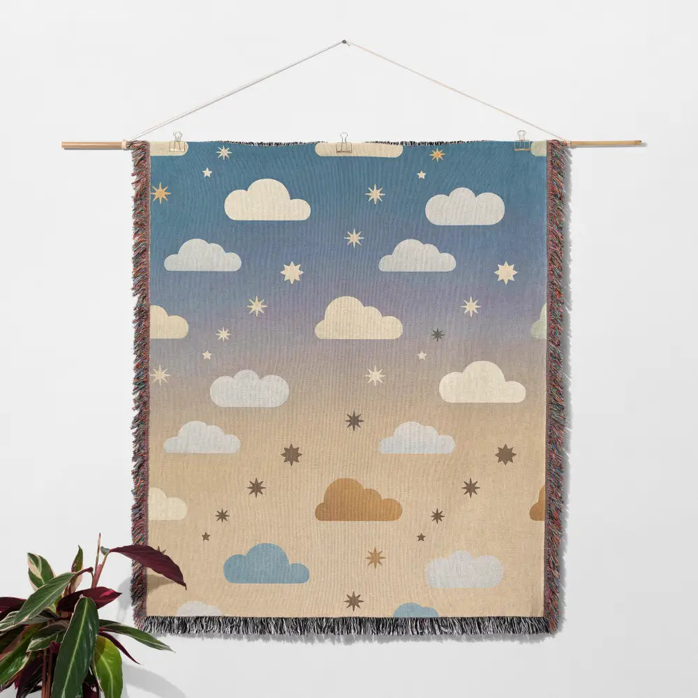 Baby Clouds Personalized Woven Blanket