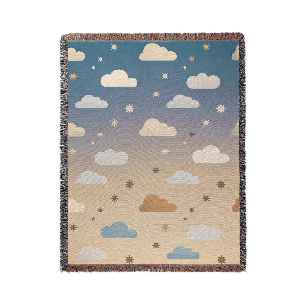 Baby Clouds Personalized Woven Blanket