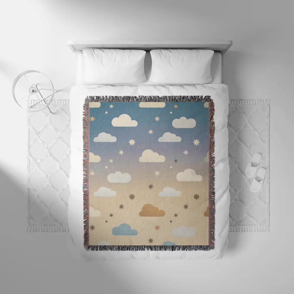 Baby Clouds Personalized Woven Blanket