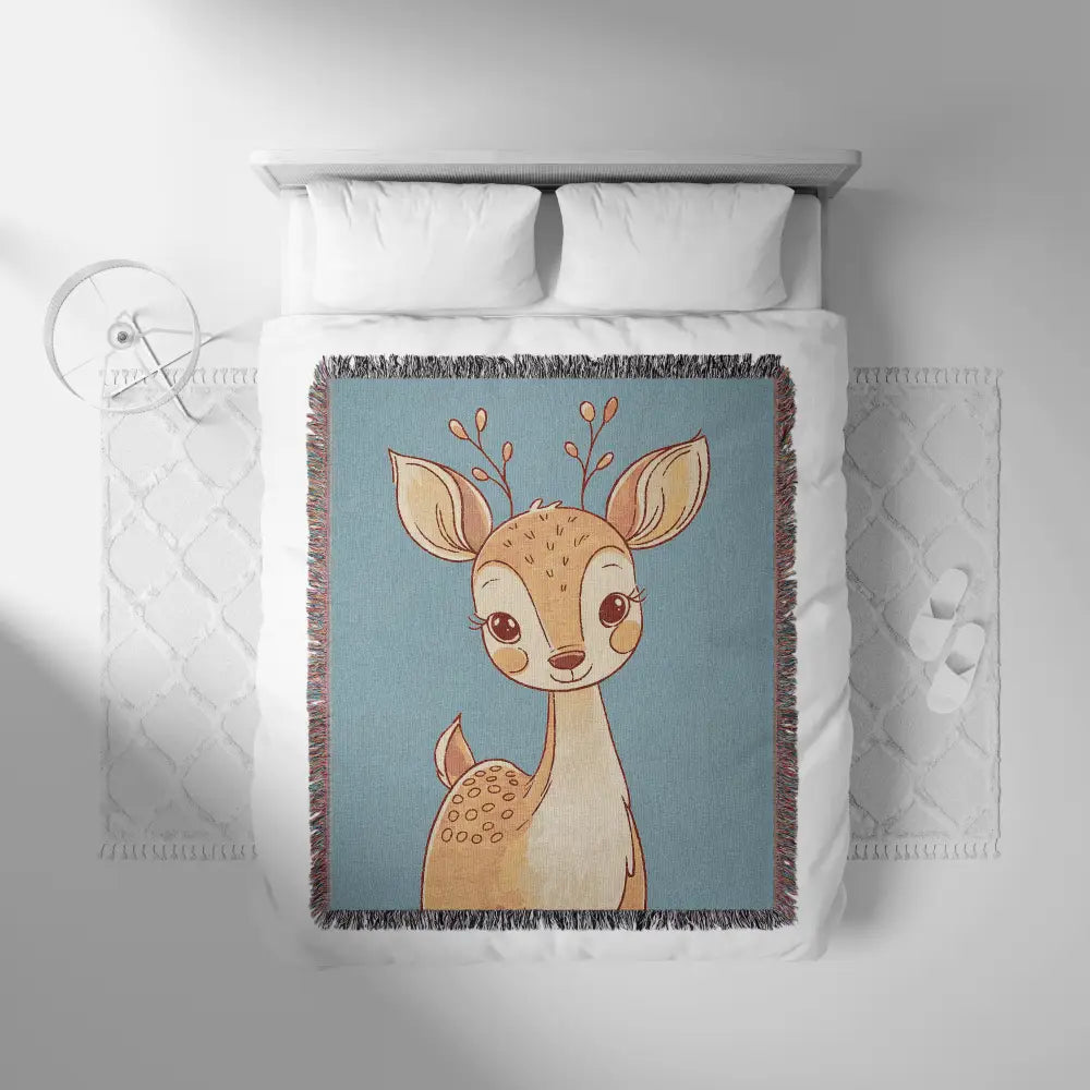 Baby Deer Personalized Woven Blanket