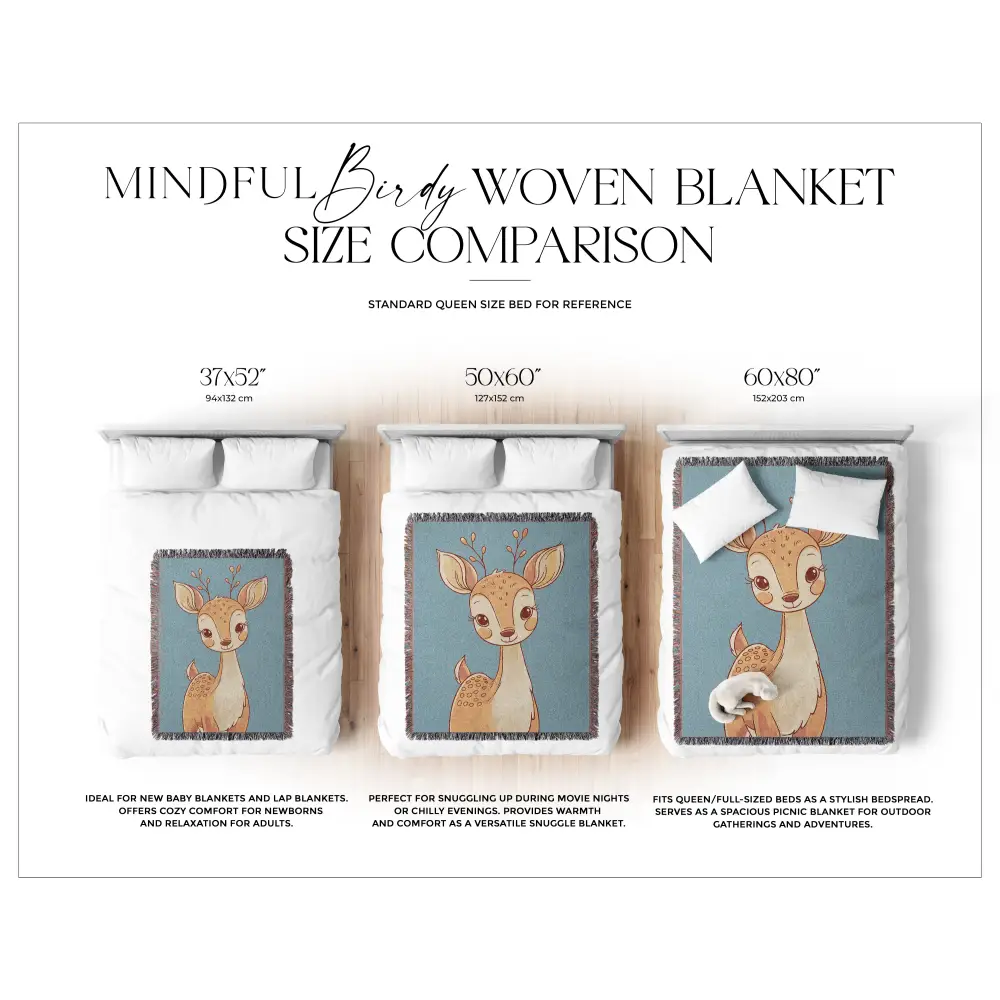 Baby Deer Personalized Woven Blanket