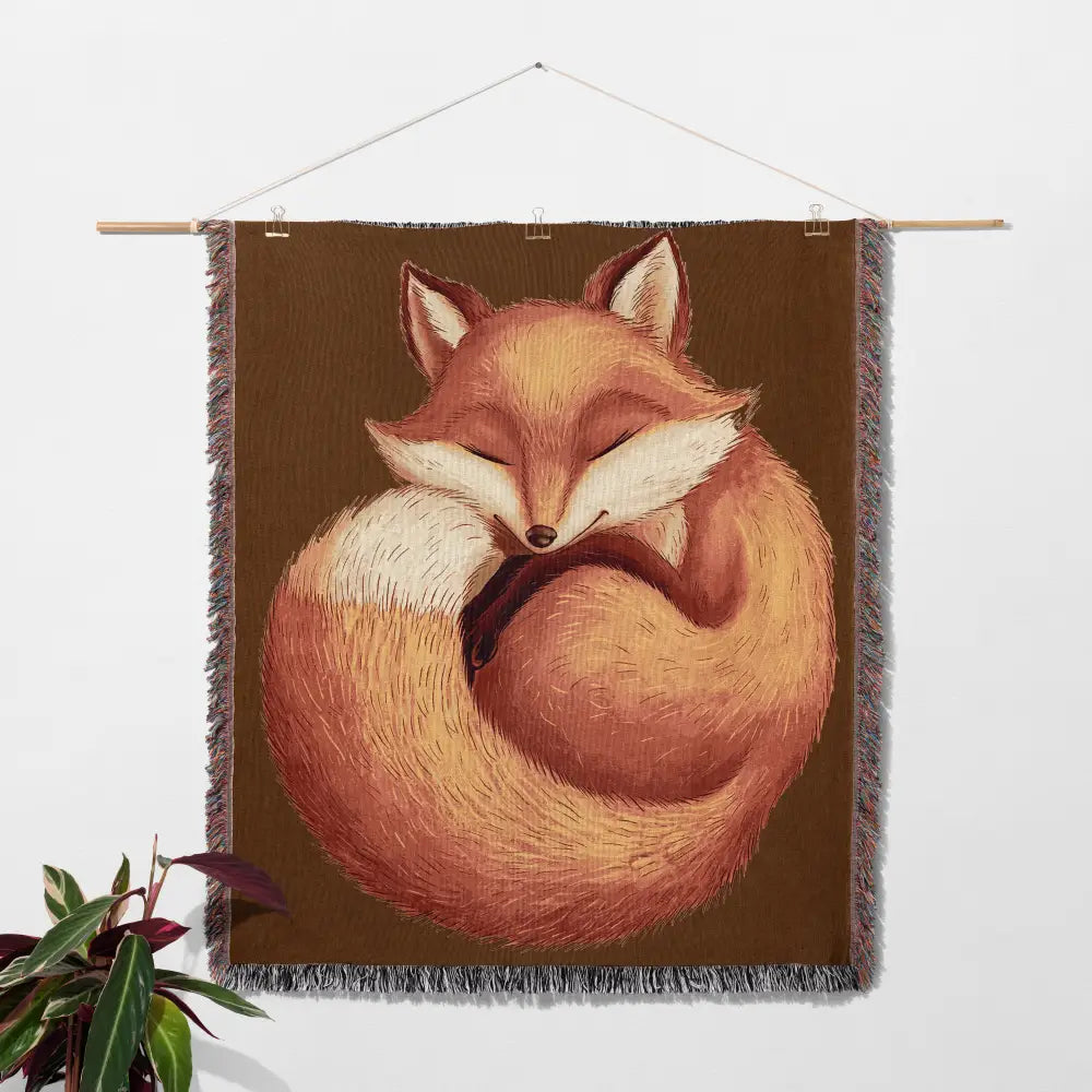 Baby Fox Personalized Woven Blanket