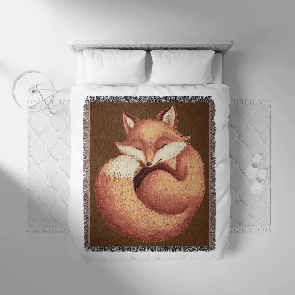 Baby Fox Personalized Woven Blanket