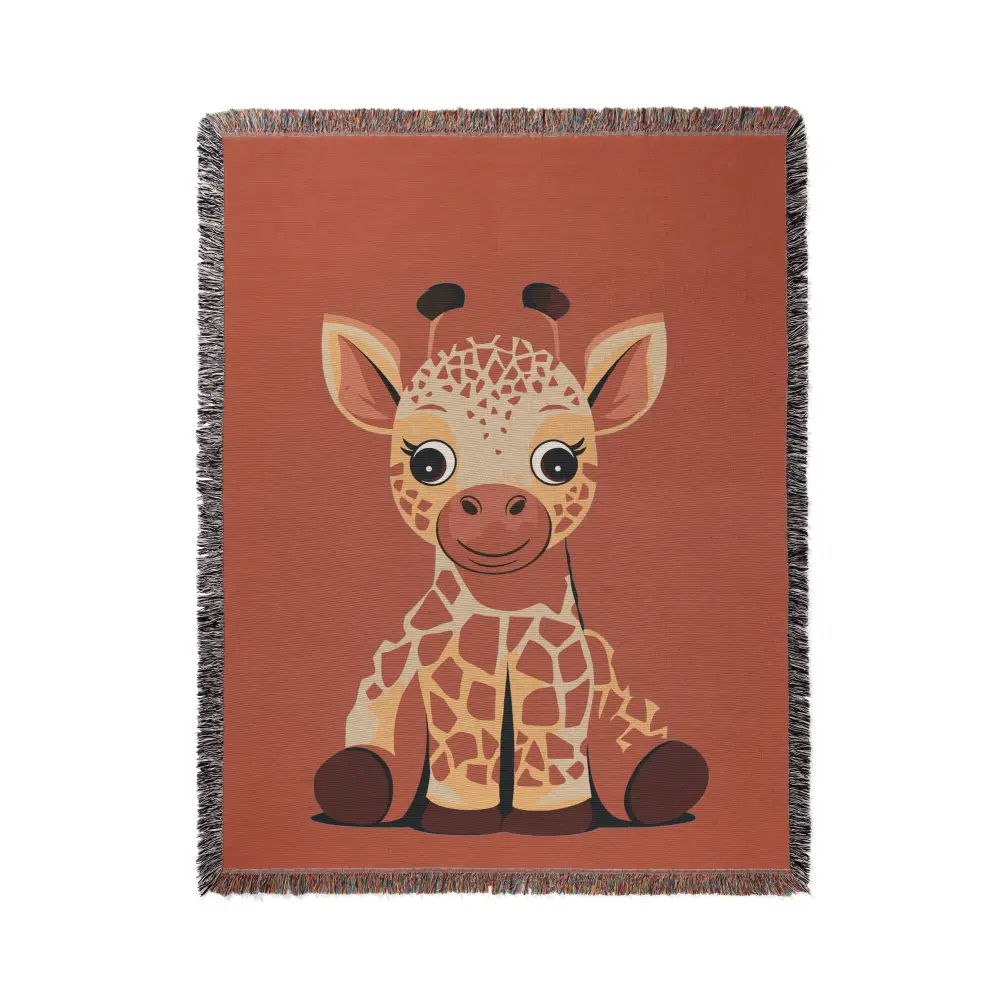 Baby Giraffe Personalized Woven Blanket