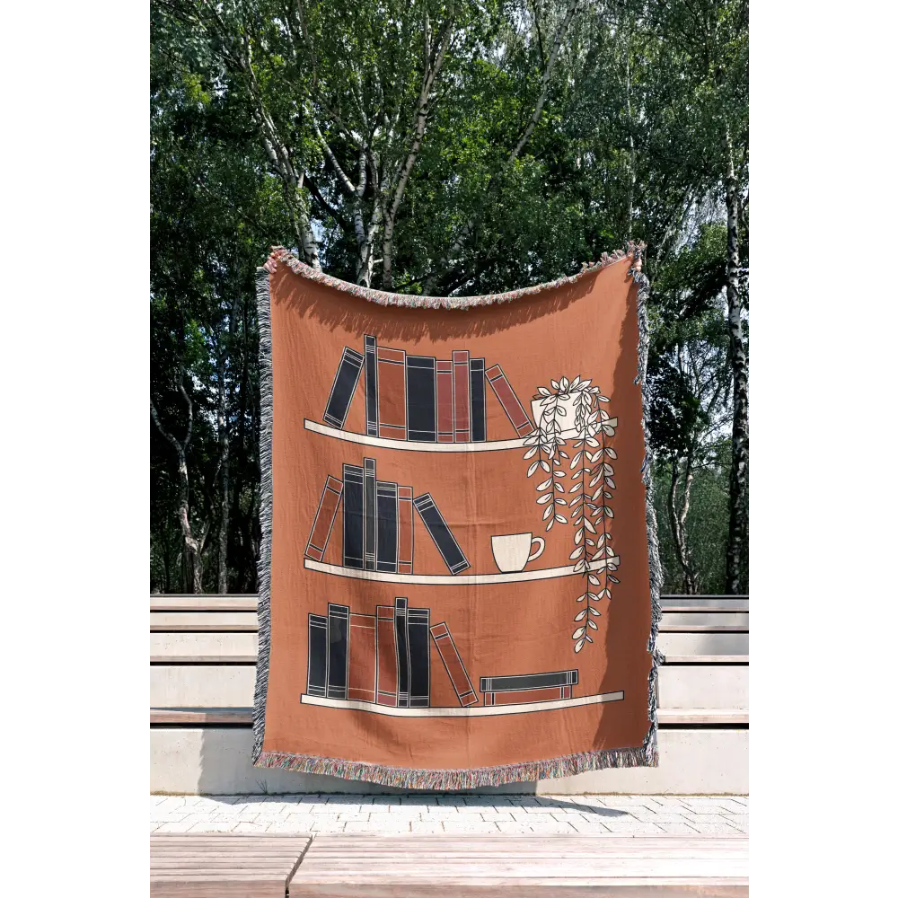 Bookshelf Personalized Woven Blanket