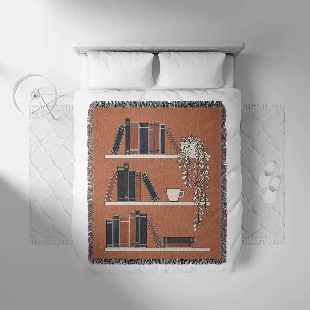 Bookshelf Personalized Woven Blanket