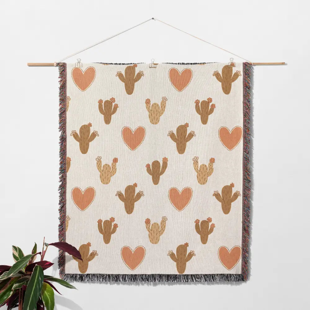 Cactus Love Personalized Woven Blanket