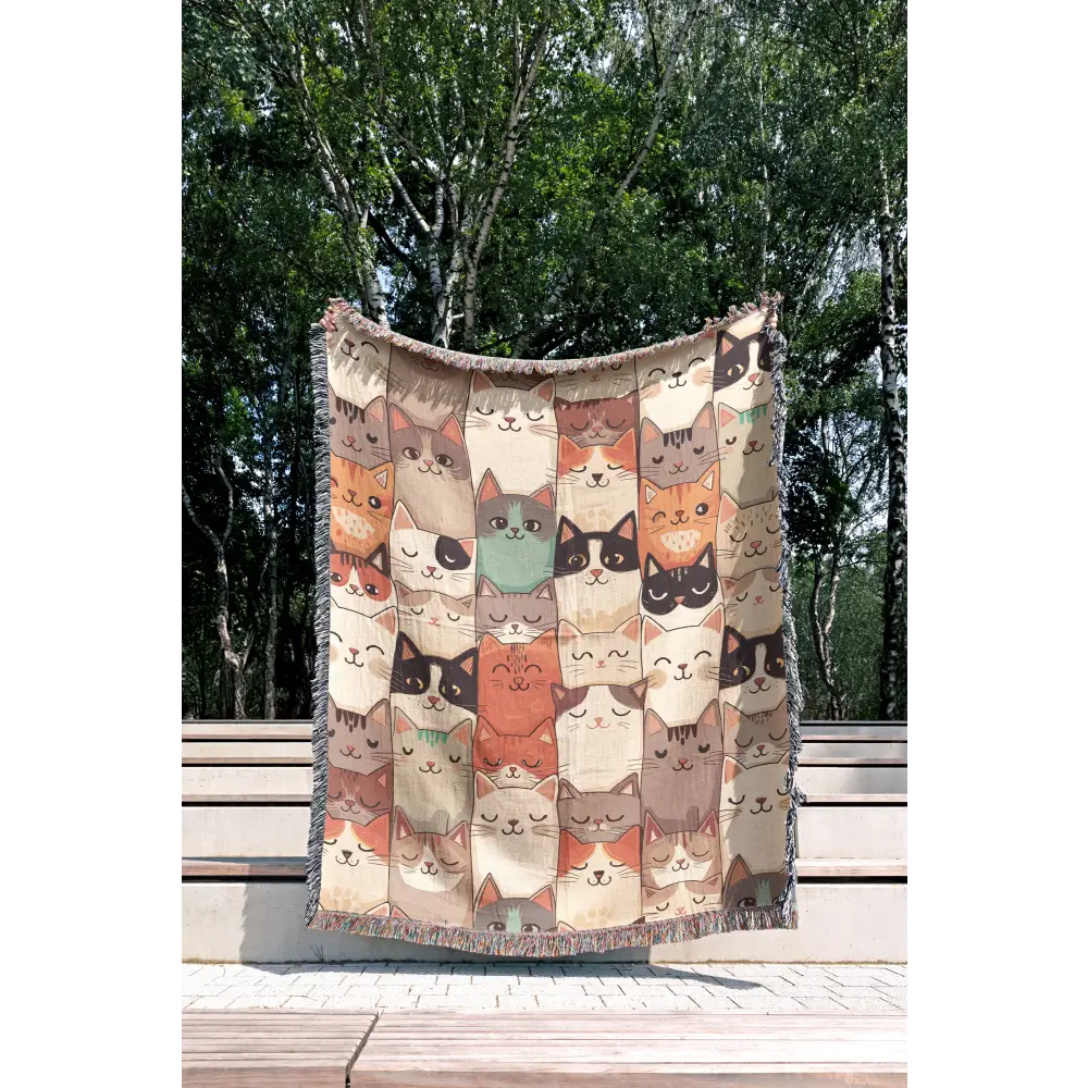 Cats Personalized Woven Blanket