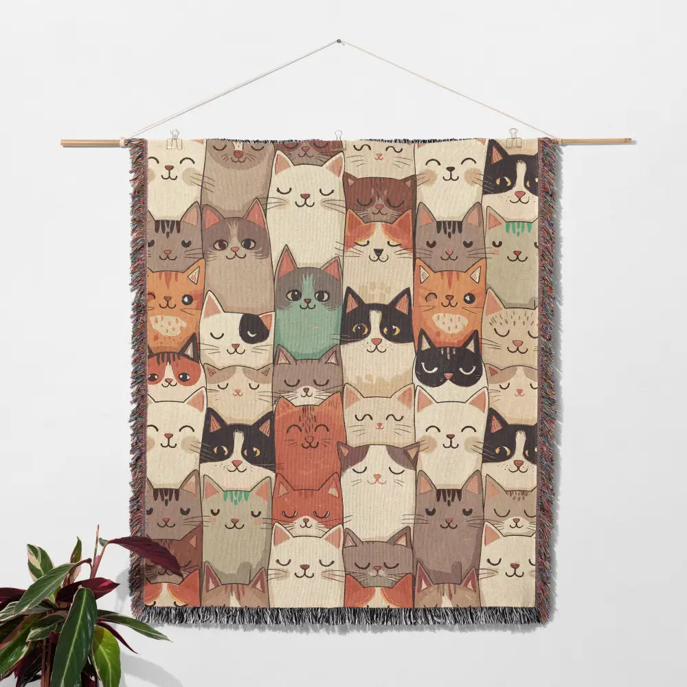 Cats Personalized Woven Blanket