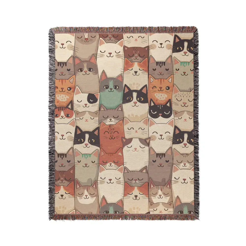 Cats Personalized Woven Blanket