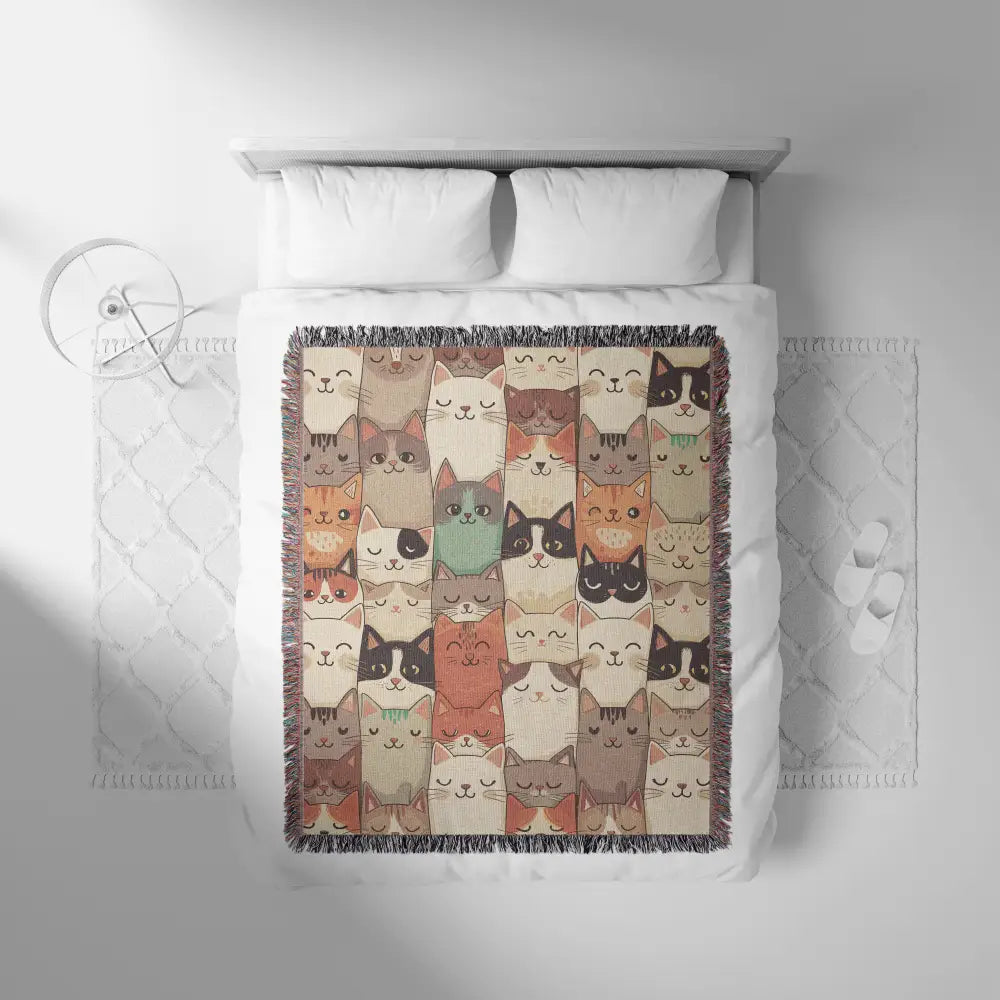 Cats Personalized Woven Blanket