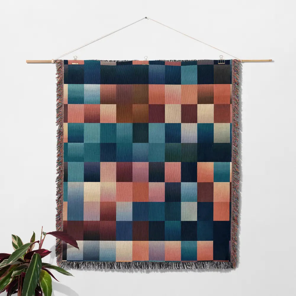 Checkered Pattern Personalized Woven Blanket