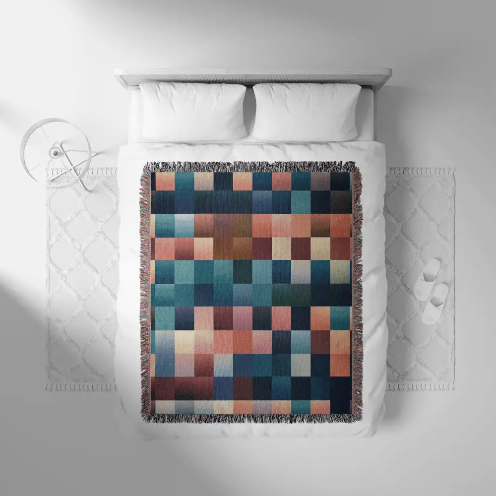 Checkered Pattern Personalized Woven Blanket