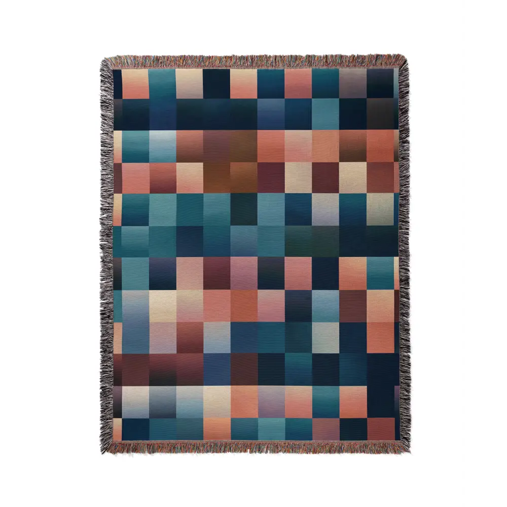 Checkered Pattern Personalized Woven Blanket