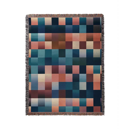 Checkered Pattern Personalized Woven Blanket