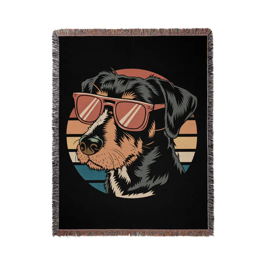 Cool Dog Personalized Woven Blanket