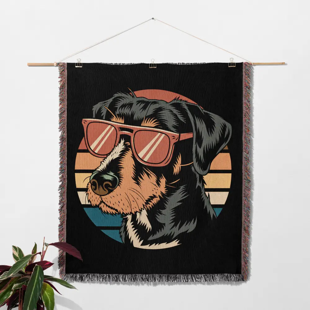 Cool Dog Personalized Woven Blanket