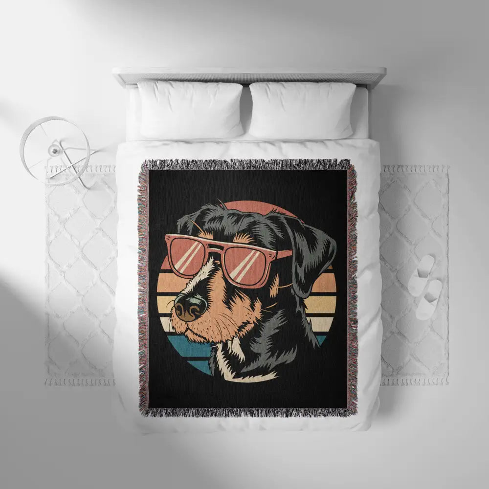 Cool Dog Personalized Woven Blanket