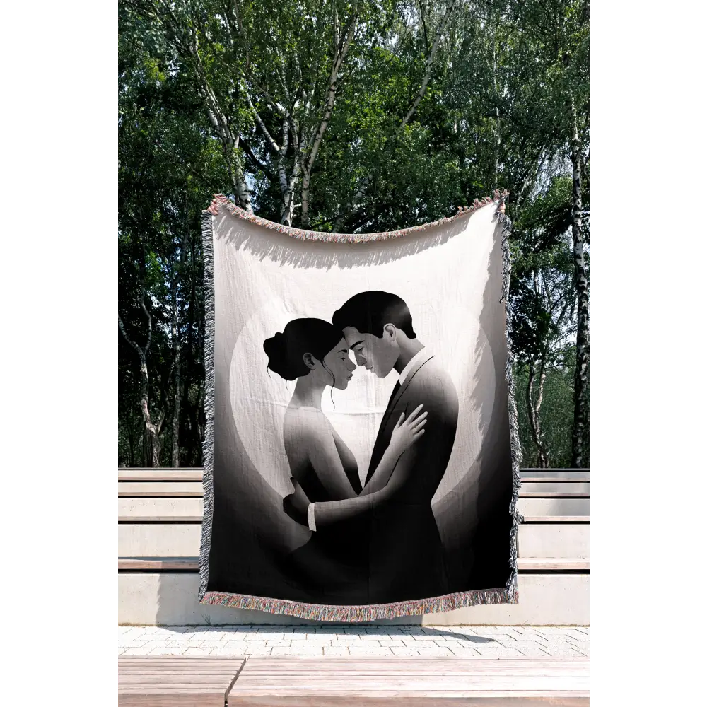 Couple Personalized Woven Blanket