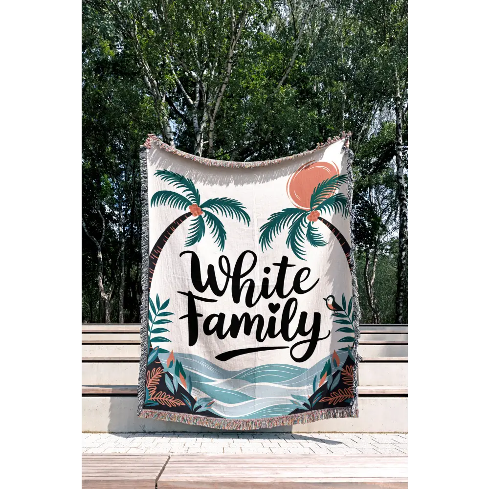 Custom Family Personalized Woven Blanket