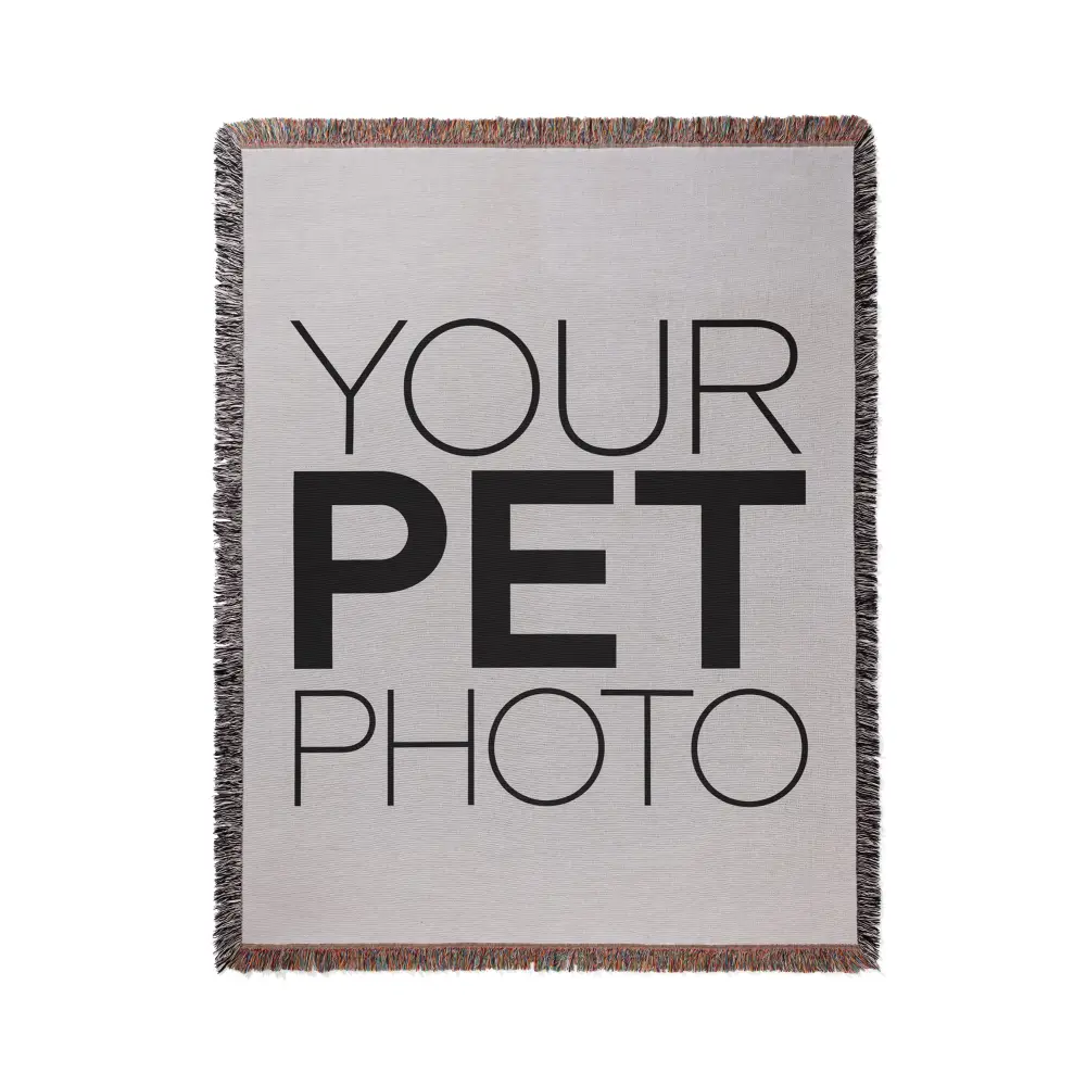 Custom Pet Photo Woven Blanket