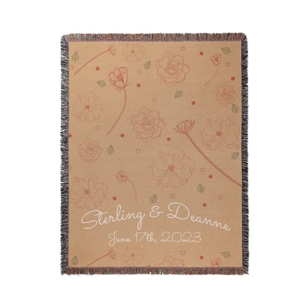 Custom Wedding Personalized Woven Blanket