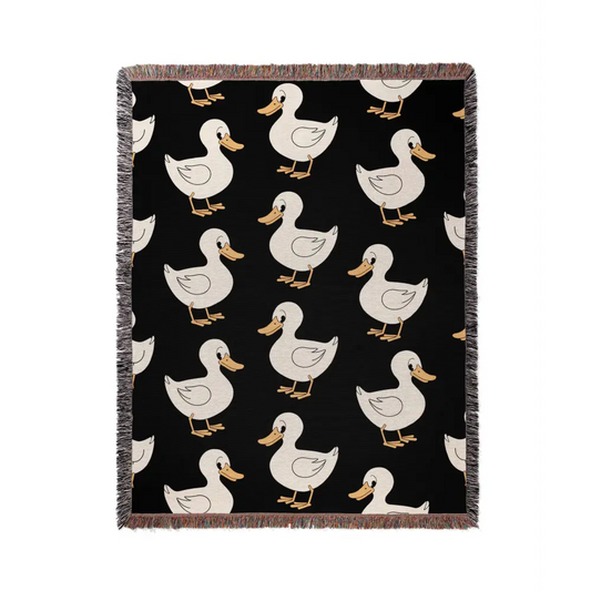 Cute Ducks Personalized Woven Blanket