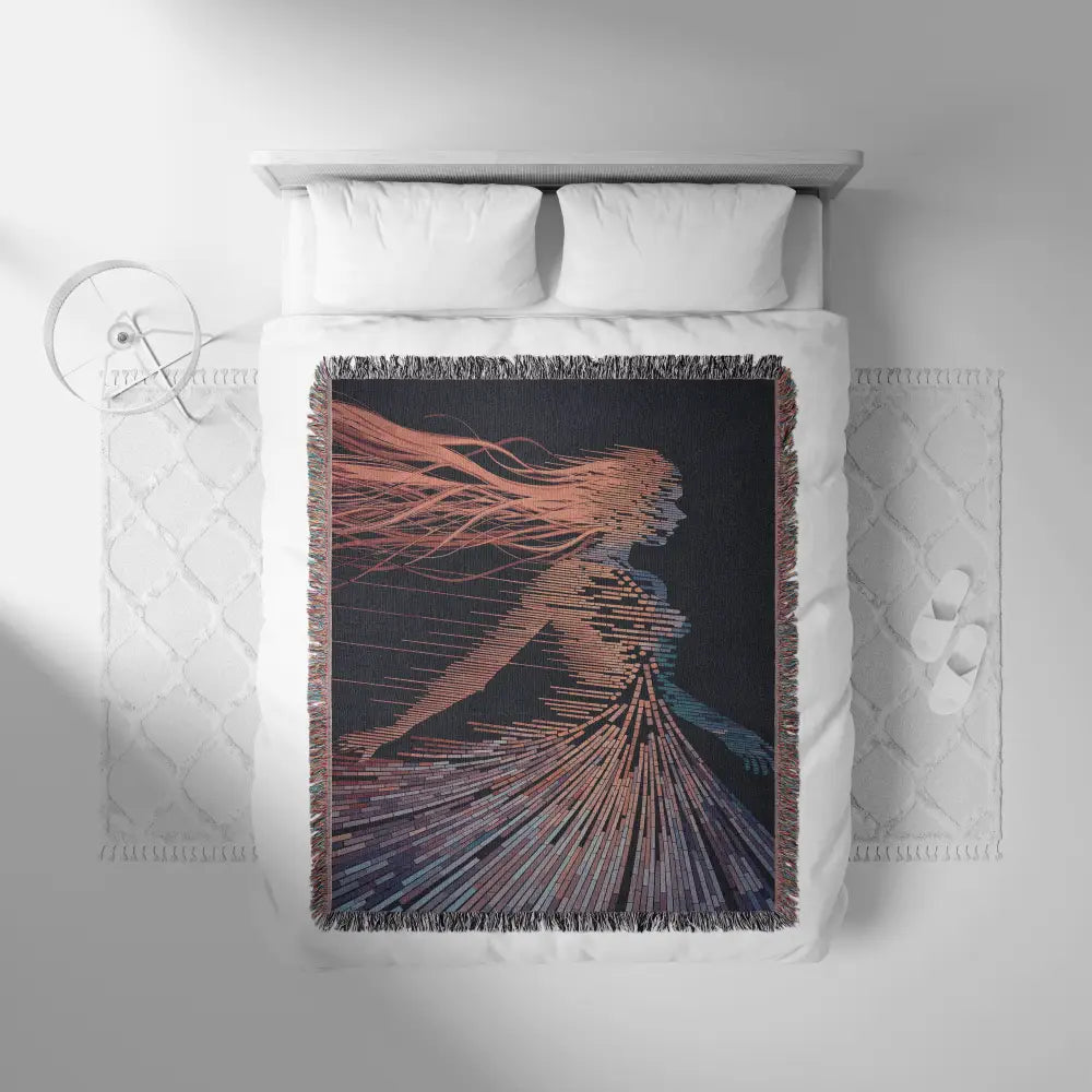 Diffraction Woman Personalized Woven Blanket