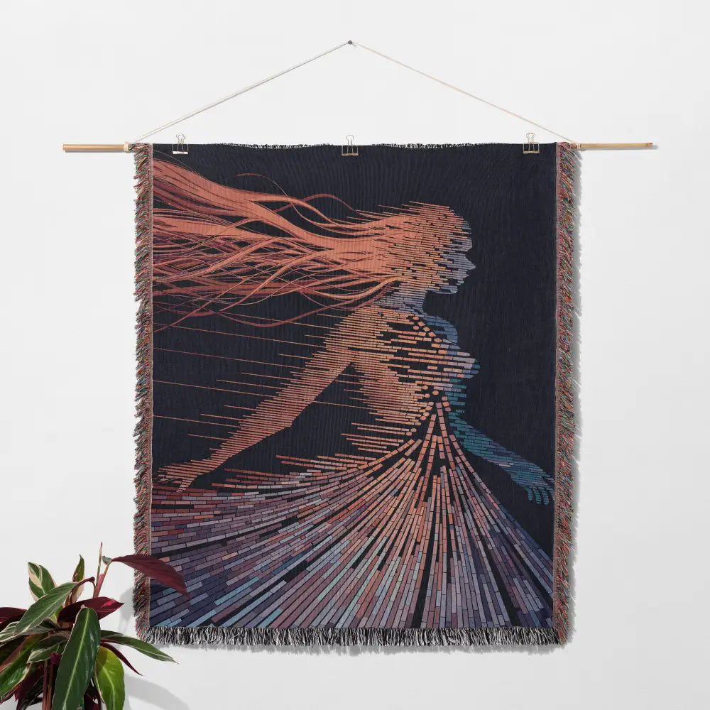 Diffraction Woman Personalized Woven Blanket