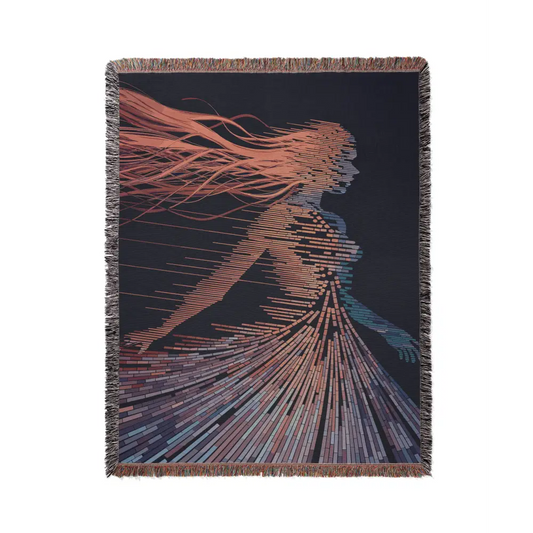 Diffraction Woman Personalized Woven Blanket