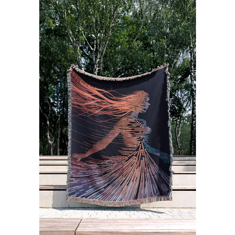 Diffraction Woman Personalized Woven Blanket