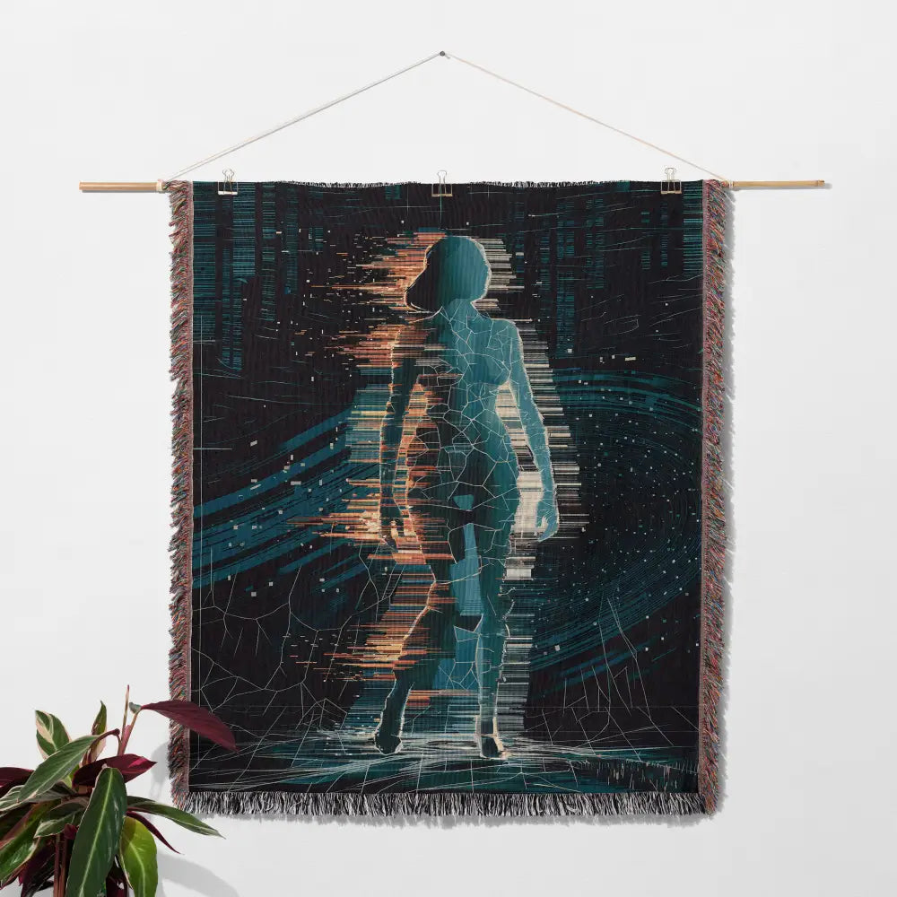 Digital Glitches Personalized Woven Blanket