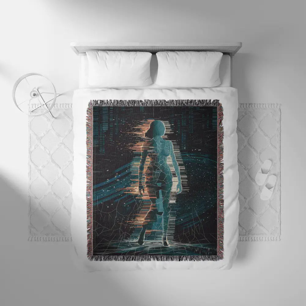 Digital Glitches Personalized Woven Blanket