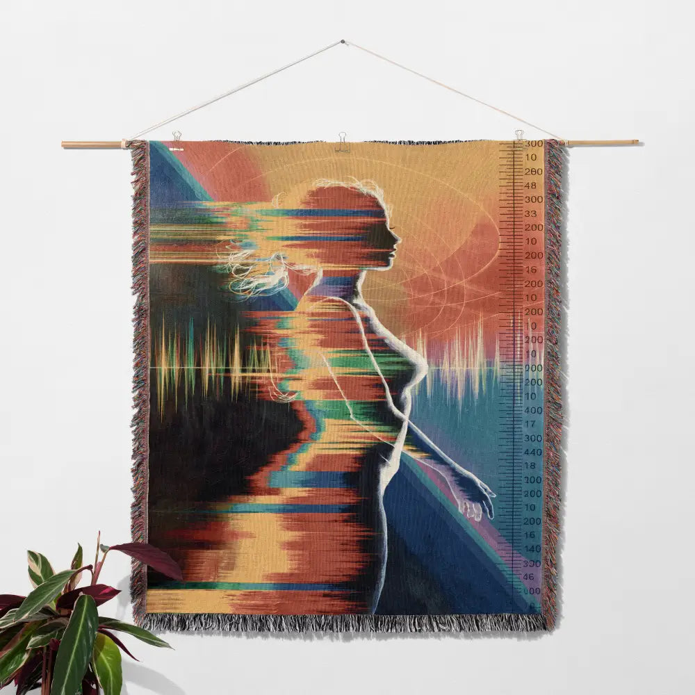 Electromagnetic Woman Personalized Woven Blanket