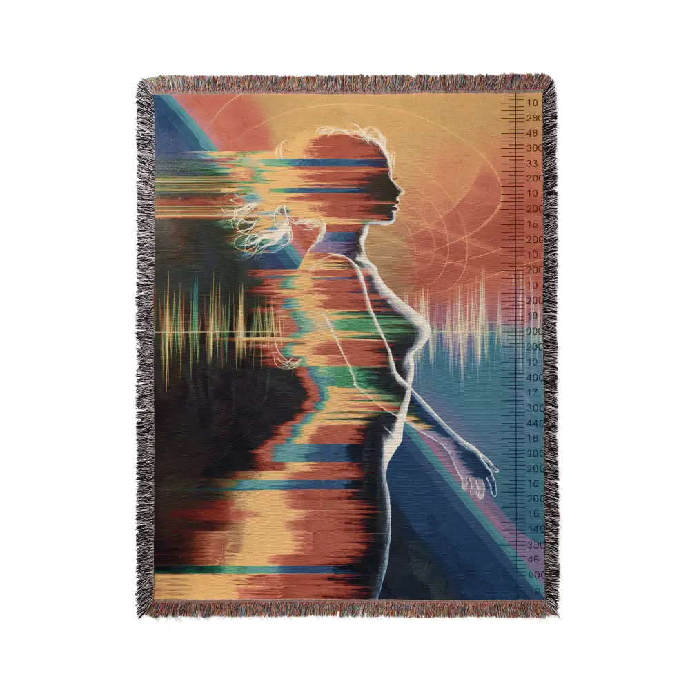 Electromagnetic Woman Personalized Woven Blanket